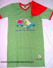 Noční košile dětská s čepičkou Pat a Mat - fotbal káro zelená